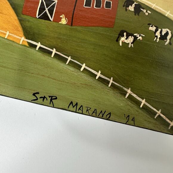 Vintage Folk Art Welcome Sign S+R Marano '94 Hand Painted Farmhouse Country Wall - Picture 3 of 15